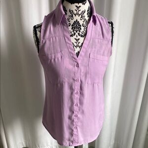 Express Portofino lavender Sleeveless Button-Up Blouse size small